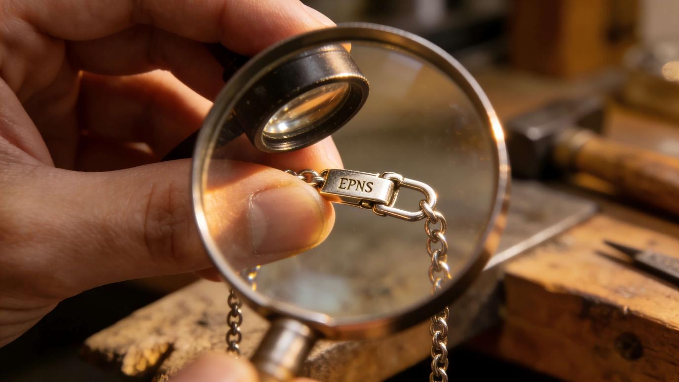 identifying silver plated hallmarks jeweler loupe